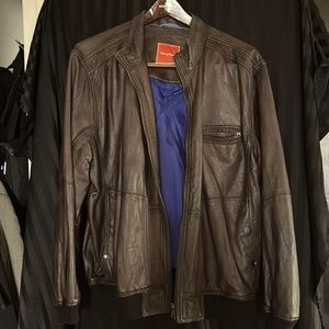 Tommy Bahama leather jacket extra large espresso color in great condition men’s